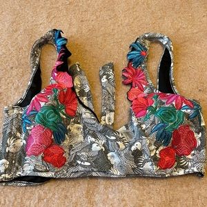 Black and White Floral Bikini